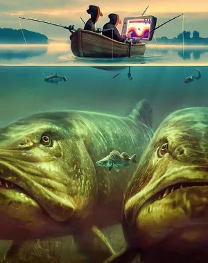 1000 Pieces Jigsaw Puzzles for Adults - Fishing Enthusiasts on Board Fishing-Big Head Fish Creative Gifts are Perfect for Home Entertainment and Game Collections