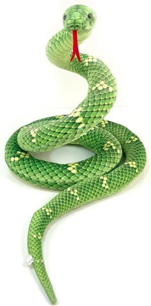 112 Inch Stuffed Anaconda - Green Kids Plush Snake Toy with Prank Props