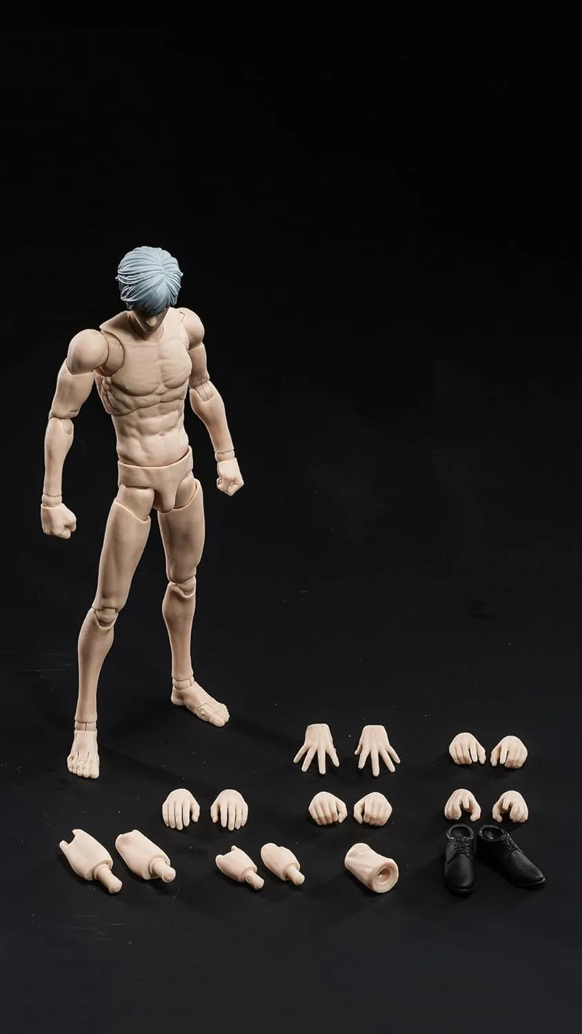 1/12 Scale Male Action Figure, 6inch Flexible Muscular Slender Body Type Figure with Head Sculpt and Replacement Accessory Miniature Body Doll Collection (Pale Skin)
