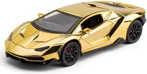 1/24 Lamborghini 770 Model Car, Sound and Light Toy Car with Pullback Function, Collectible Alloy Model, Gift for Children Gold
