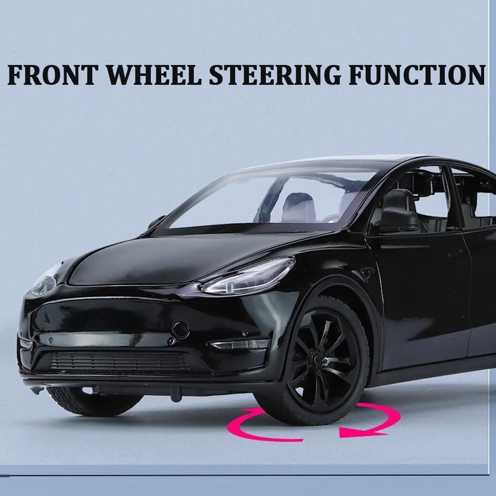 1/24 Model Y Alloy Simulation Casting Toy Car, Children's Dream Toys Car Toys with Sound, Light, Pull-Back, Birthday Gifts for Kids or Car Lovers White Elephant Gifts - Red