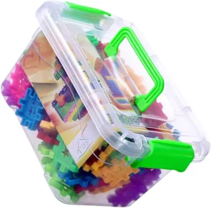 130Pcs Plastic Educational Assembly Building Blocks with Storage Box for Boys Develops Creativity Hand Eye Coordination for