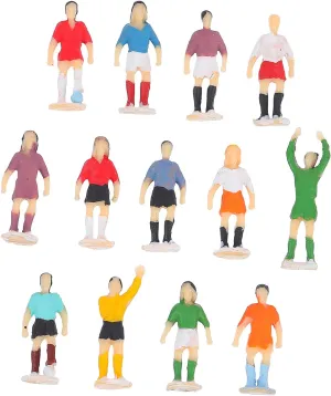 13pcs Mini Soccer Figures Set Football Player Toy Plastic Processed Smooth Skidproof Base Elegant Indoor Decor