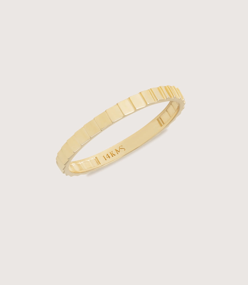 14K Gold Ridged Band