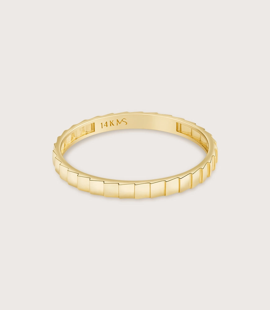 14K Gold Ridged Band