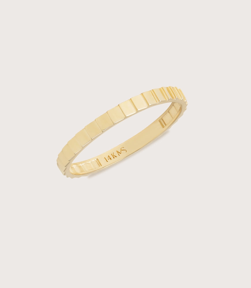 14K Gold Ridged Band
