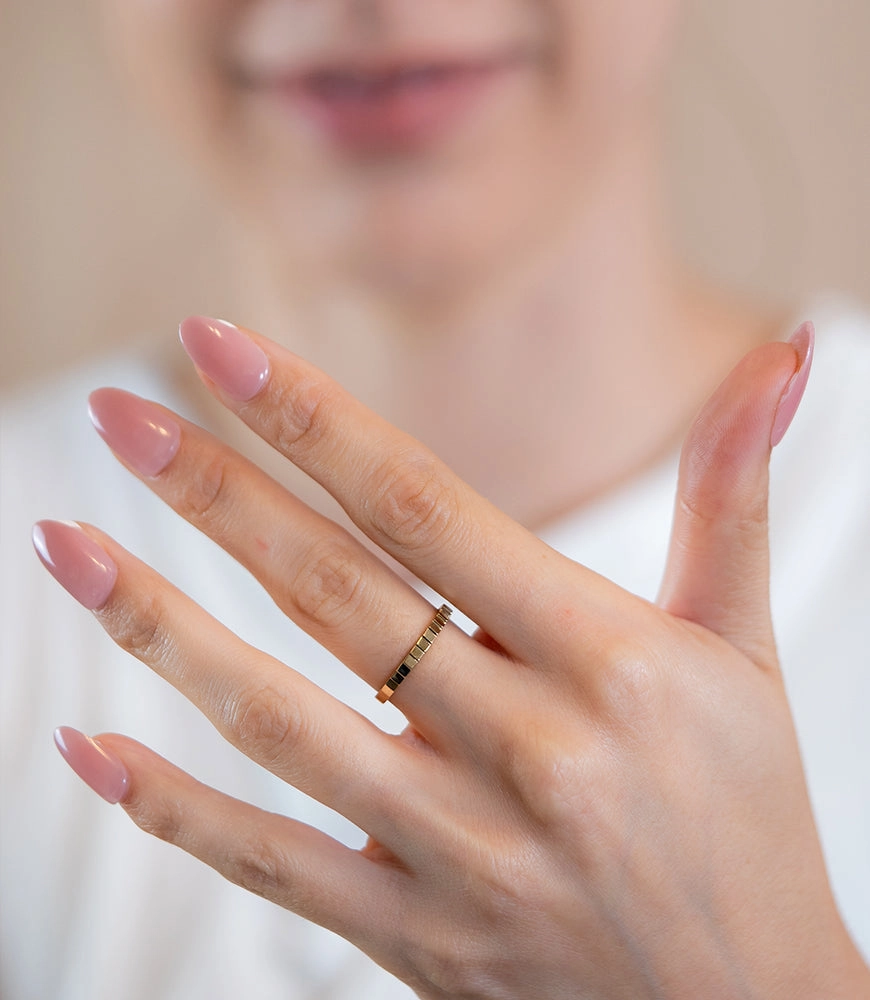 14K Gold Ridged Band