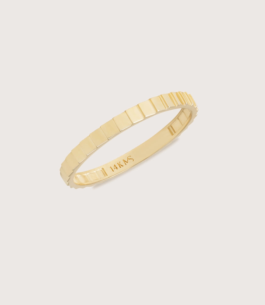 14K Gold Ridged Band
