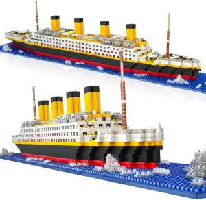 1860PCS Mini Blocks Titanic Ship Model Kit, Titanic Ship Toy Titanic Building Block Set, Titanic Toys for Kids Mini Bricks 3D Puzzle DIY Educational Titanic Toys for Kids Adults