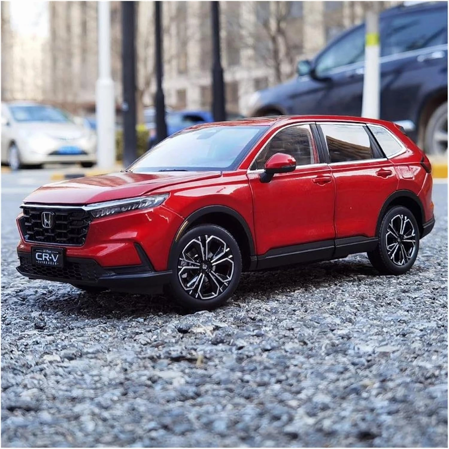 1 18 for Honda CR-V CRV SUV 2024 Alloy Car Model Diecast Metal Vehicle Car Model Simulation Collection Decoration Non-Remote App Controlled Toys(Red)