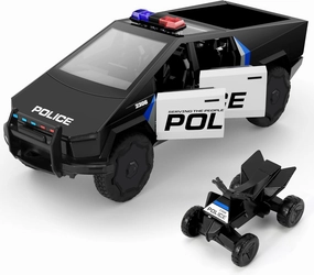 1/28 Alloy Trucks Toy Police Toy Car, Diecast Metal Car Model Toy with Sound Light and Pull Back Power,Christmas Birthday Gifts for Boy Girl