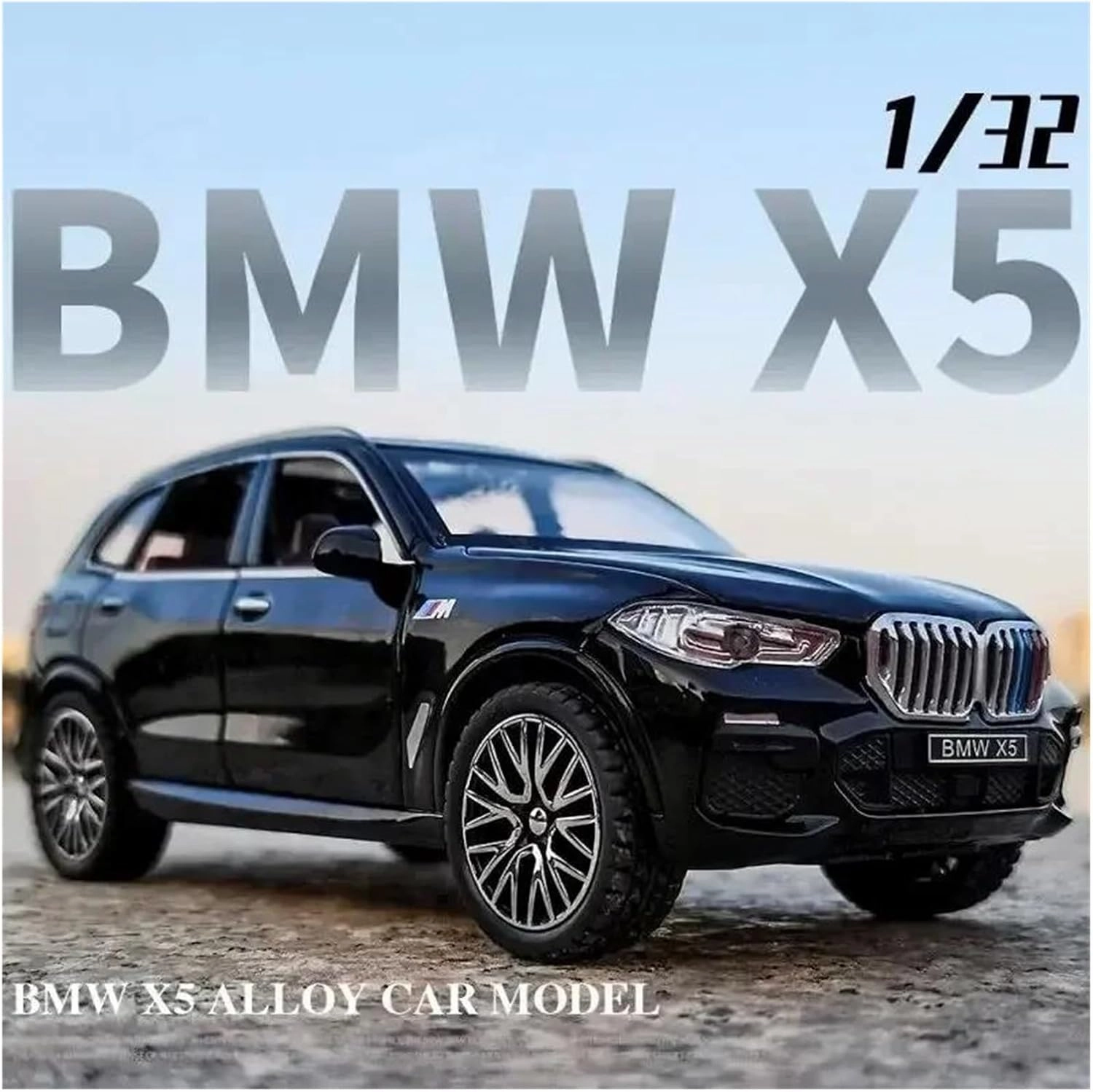 1 32 for BMW X5 SUV Alloy Model Car Toy Diecasts Casting Pull Back Sound and Light Car Enthusiasts Vehicle Gift Simulation Vehicle Playset(White)