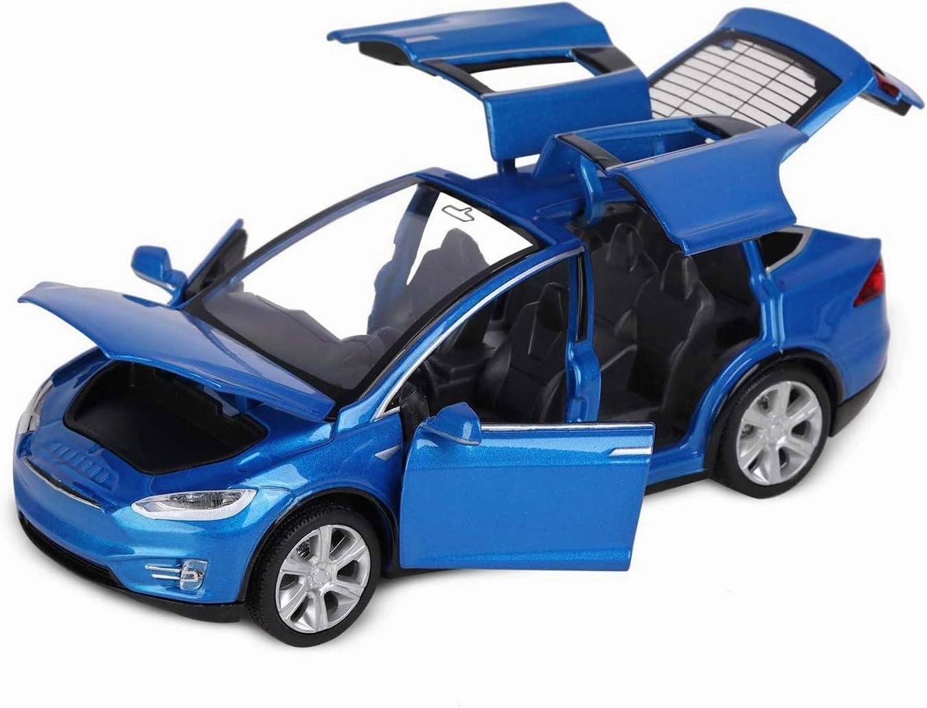 1:32 Scale Model, Model X90 Diecast Car Toys for Kids, Pull Back Alloy Collectible Vehicle Toy Door Opening with Lights and Music, Birthday Gift for Boys Toddlers (6" L,Blue)