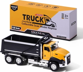 1/50 Ratio die-Casting Engineering Construction Vehicle, Dump Truck, Excavator, Mixer, Alloy Collection Model car, Boy's Door Opening Pull Back car Toy (Dump Truck)