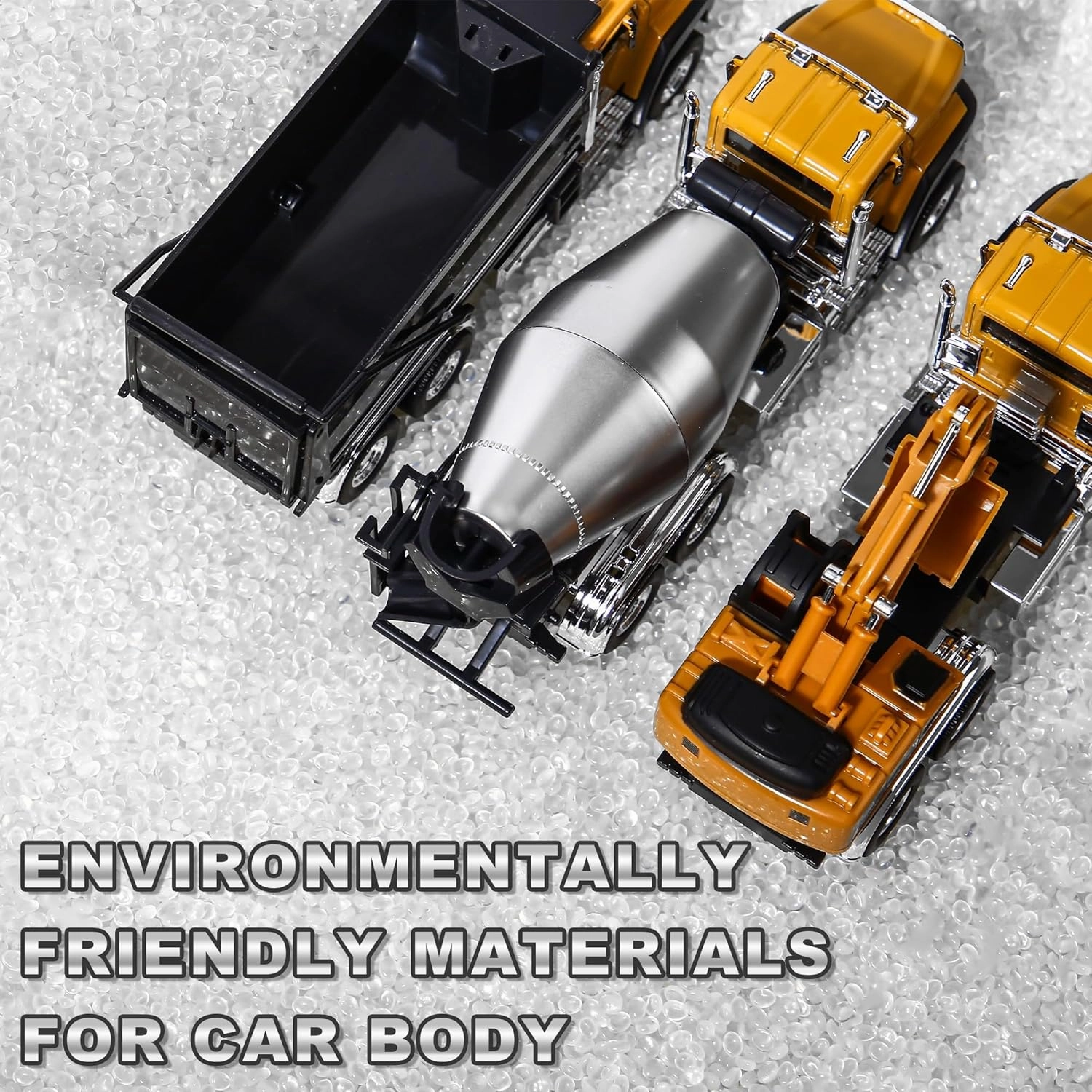 1/50 Ratio die-Casting Engineering Construction Vehicle, Dump Truck, Excavator, Mixer, Alloy Collection Model car, Boy's Door Opening Pull Back car Toy (Dump Truck)