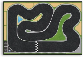 1/76 Mini RC Car Parts Plastic Rubber Race Track - Racing Car Track Mat Fast Layout (80x120 cm) (HELIDIRECT)