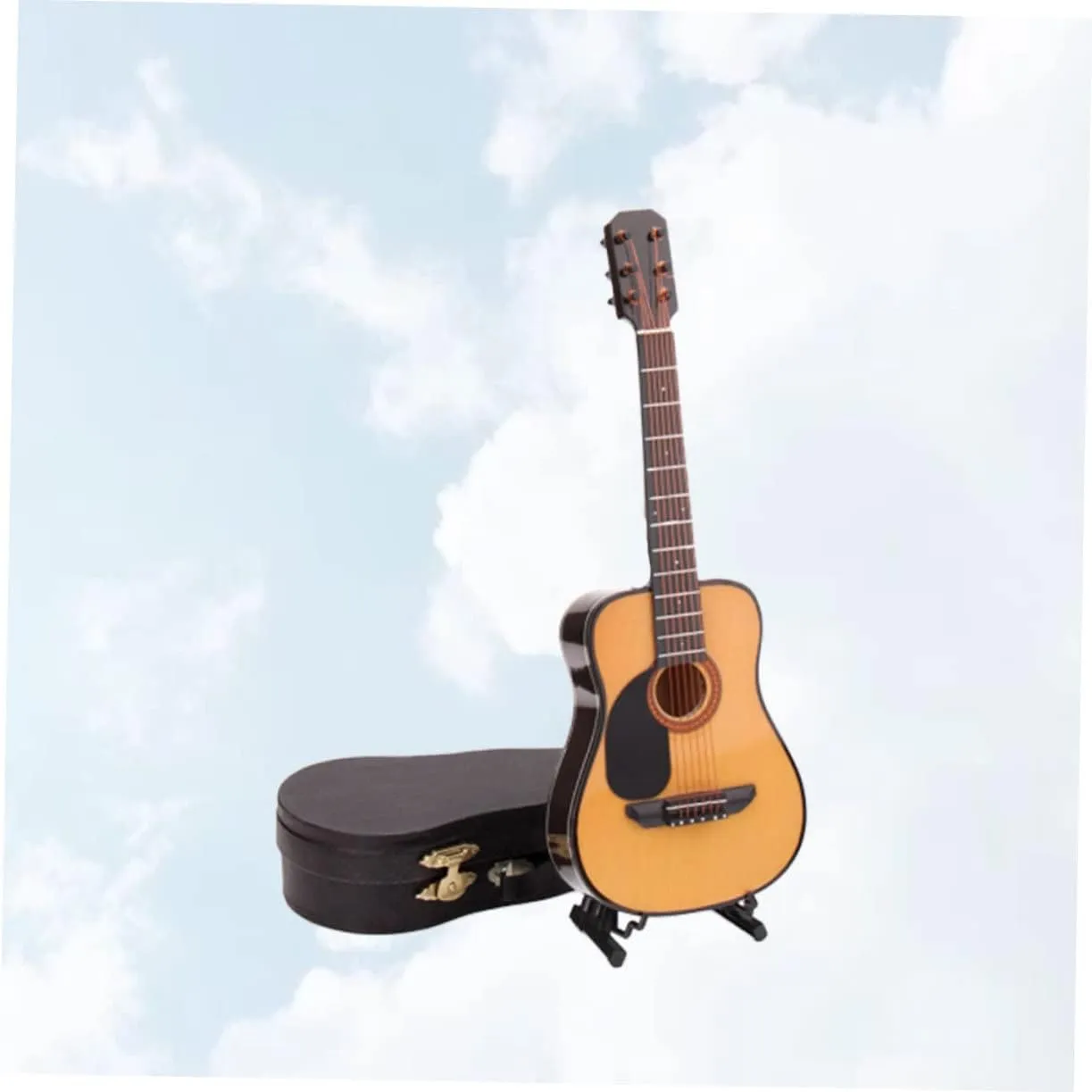 1pc Mini Guitar Model Decoration Lifelike Household Prop Teaching Aid for Friends Family Fine Workmanship for -Term Use Attractive Music-Themed Home Decor