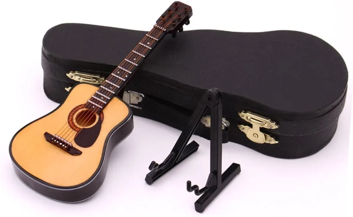 1pc Mini Guitar Model Decoration Lifelike Household Prop Teaching Aid for Friends Family Fine Workmanship for -Term Use Attractive Music-Themed Home Decor