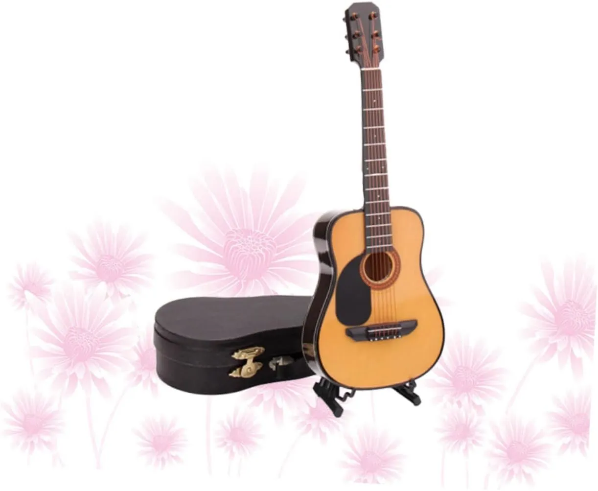 1pc Mini Guitar Model Decoration Lifelike Household Prop Teaching Aid for Friends Family Fine Workmanship for -Term Use Attractive Music-Themed Home Decor
