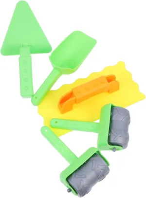 1Set Building Tool Kit Castle Construction with Shovel Spade Pressing Tool Roller Cylinders for Outdoor Fun Creativity