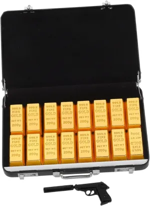 1set Miniature Suitcase Model Dollhouse Decor Realistic Mini Golden Bar Layout for Home Decoration for Mini Landscaping Scenes
