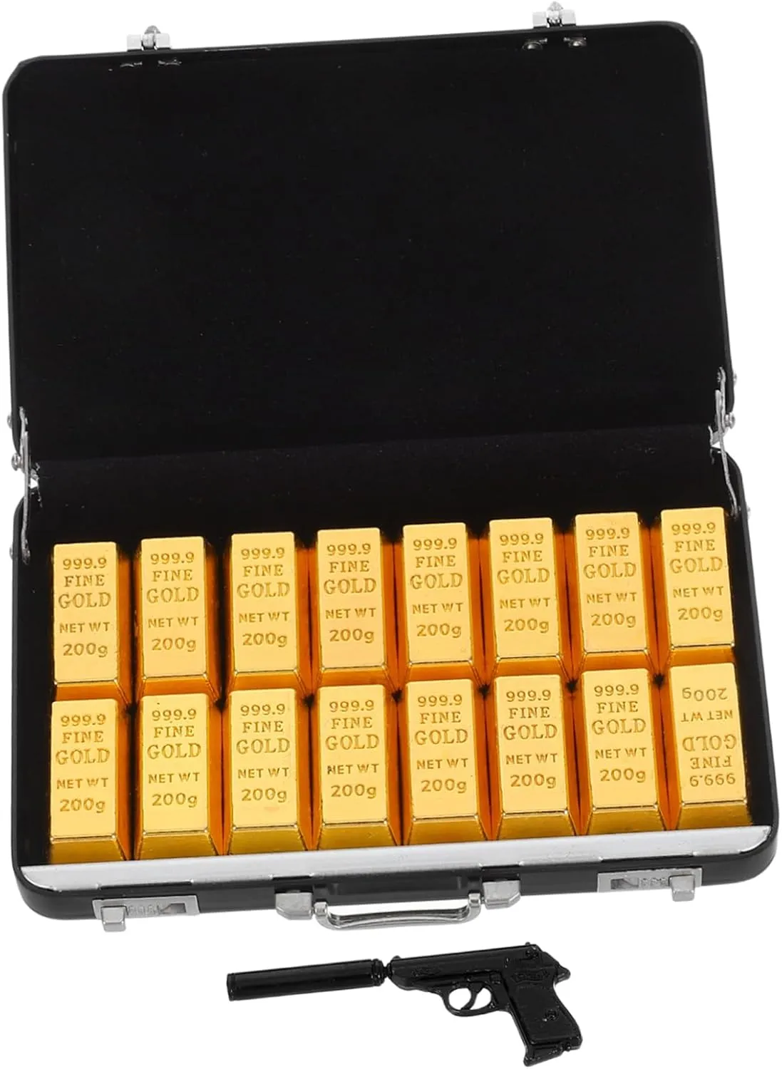1set Miniature Suitcase Model Dollhouse Decor Realistic Mini Golden Bar Layout for Home Decoration for Mini Landscaping Scenes