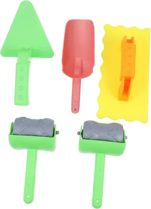 1Set Shovel Tool for Beach Digging Plaything with Roller and Scraper Bright and Construction for Creative Sandcastle Building