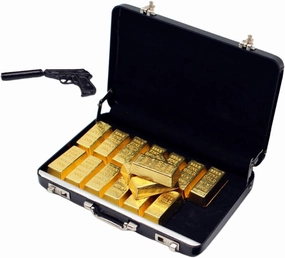 1set Miniature Suitcase Golden Bricks Dollhouse Decor Realistic Landscape Accessories Safe for Mini House Scenes