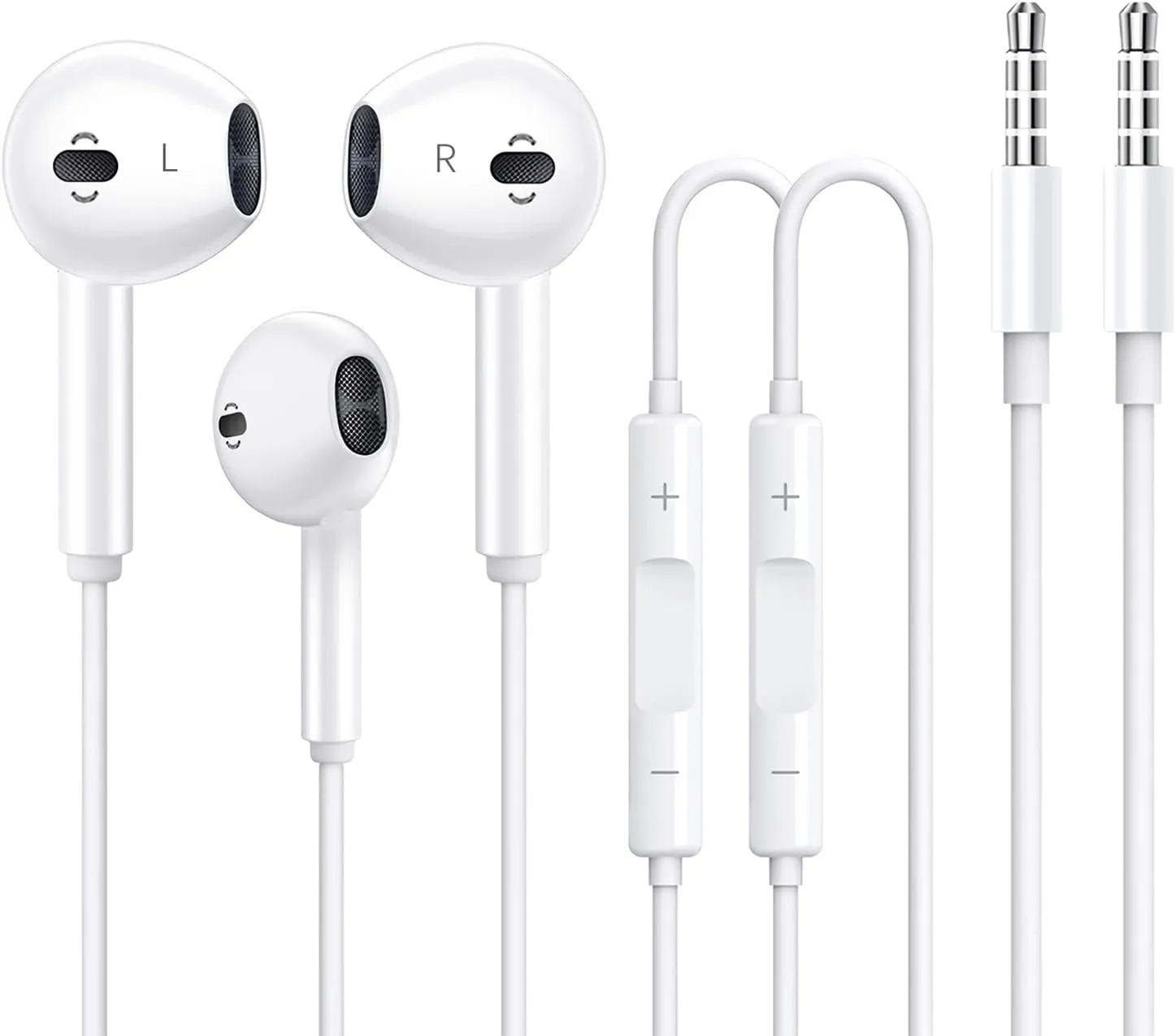2 Pack Apple Earbuds [Apple MFi Certified] Headphones Earphones with 3.5mm Wired in Ear Headphone Plug(Built-in Microphone & Volume Control) Compatible with iPhone,iPad,iPod,PC,MP3/4,Android -White