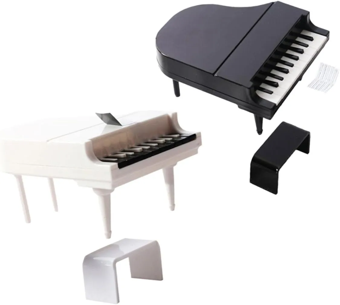2 Sets Miniature Furniture Model of Mini House Piano Decor Dollhouse Musical Instrument for Home Decoration Mini Craft Enthusiasts Craftsmanship