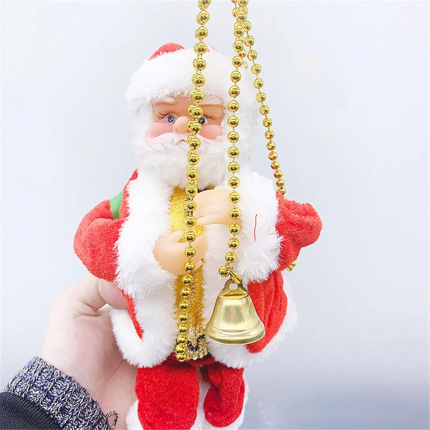 2021 Santa Claus Climbing Rope Decoration - Santa Claus Musical Climbing Rope, Electric Climbing Santa On Rope Santa Doll Toy Gift for Kids Christmas Tree Hanging Ornament Xmas Party Door
