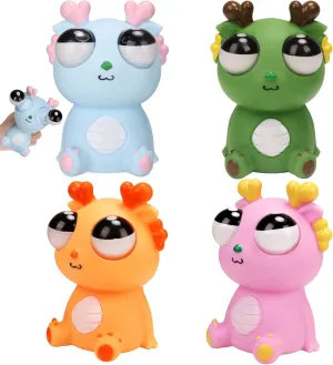 2025 Squeeze Eye Popping Out Stress Relief Cute Dragon Toy,Funny Eyeball Burst Toys for Adults Stress Relief Ornaments Figure Toy,Office and Party Favors Gifts (4 Color Combinations)