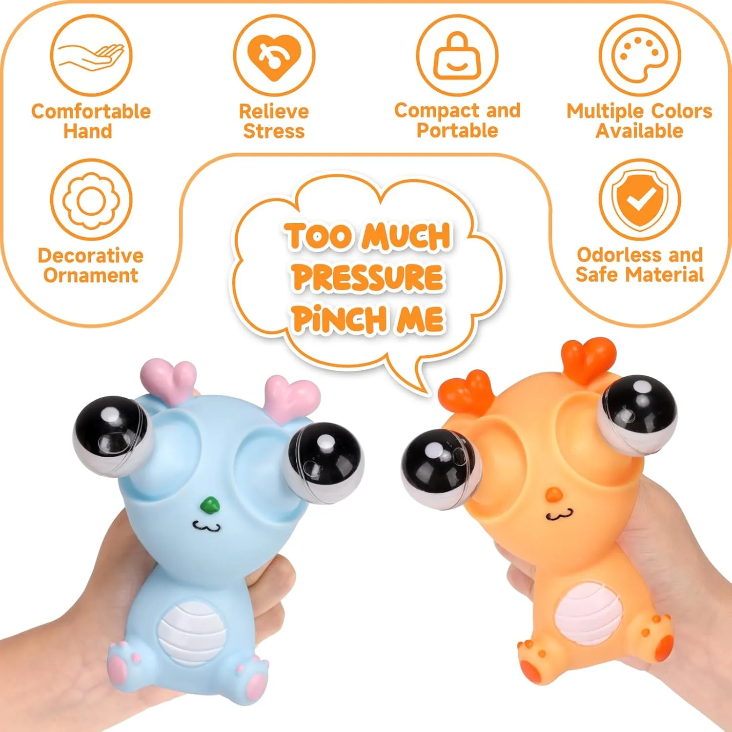 2025 Squeeze Eye Popping Out Stress Relief Cute Dragon Toy,Funny Eyeball Burst Toys for Adults Stress Relief Ornaments Figure Toy,Office and Party Favors Gifts (4 Color Combinations)