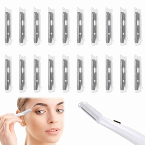 20 Pcs Replacement Blades for Finishing Touch Flawless Dermaplane Glo,Stainless Replacement Heads,No Brush or Scrub Needed for Dermaplaning,Removal Peach Fuzz,Hair Removal