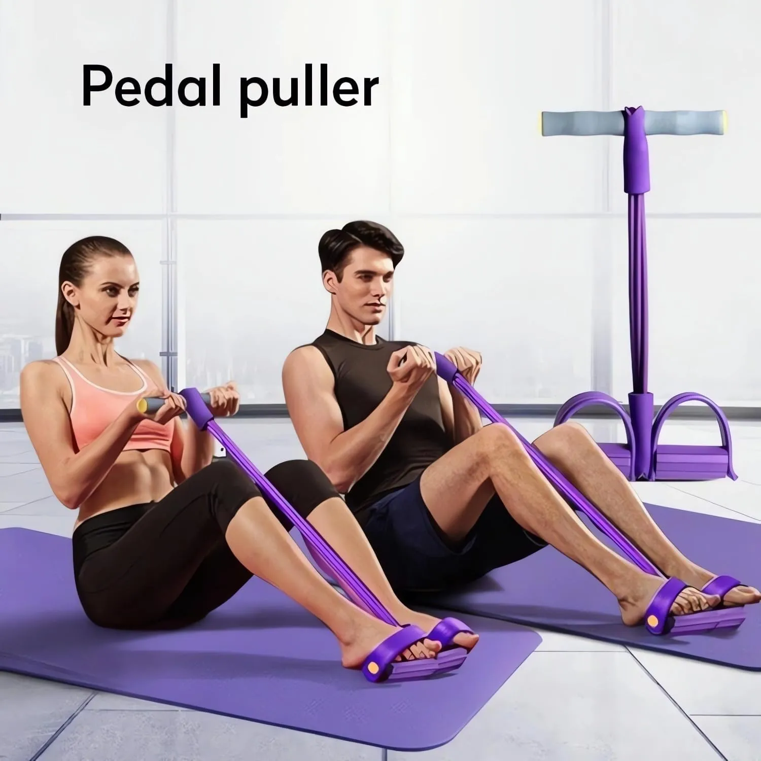 21 Fitness Resistance Bands-4 Tube Pedal Ankle Puller 2025 Upgrade Stretch Bands for Exercise Sit Up Exercise Equipment AB Training Auxiliary Device Workout Equipment for Women Men