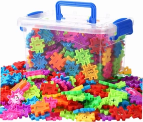 220Pcs Digital Educational Building Blocks for Plastic with Storage Box for Boys and Learning Matching Activities