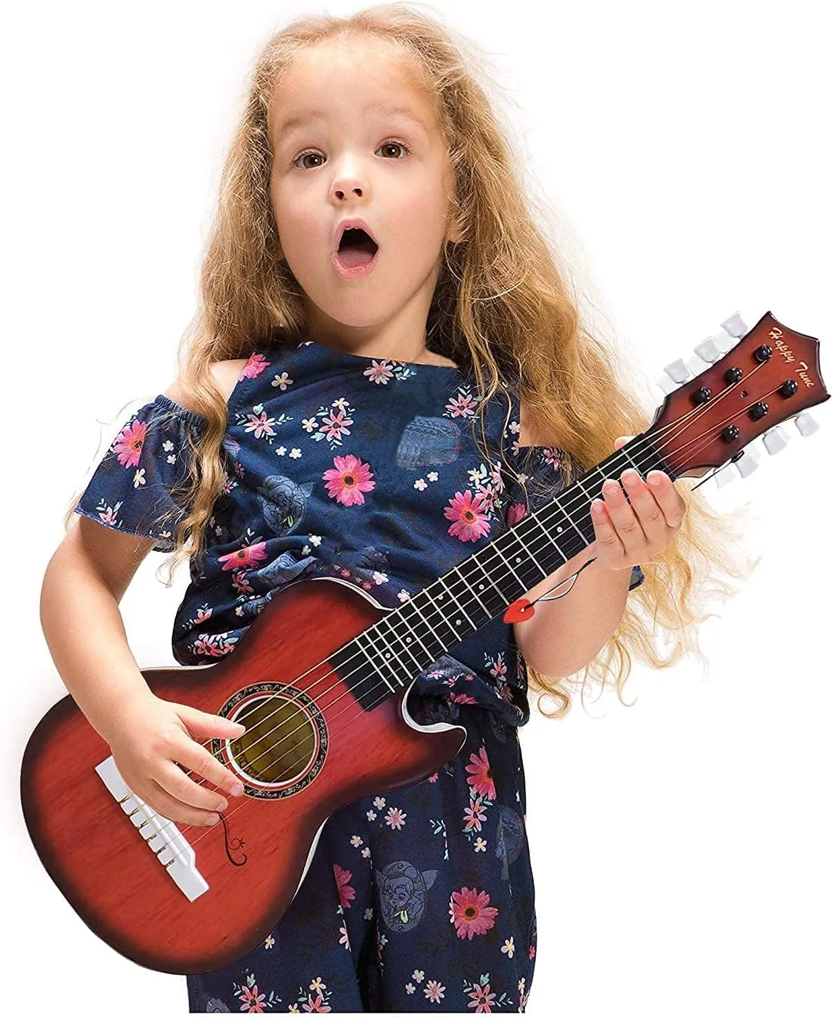 23" Acoustic Guitar, Kids 6 String Toy Guitar - Realistic Steel Strings - Beginner Practice First Musical Instrument for Children, Toddlers (Mahogany)