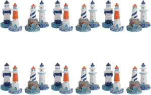 24 Pcs Lighthouse Ornament Miniature Lighthouse Figurines Birthday Statue Ocean Decor Cake Decorating Cake Ornament Mediterranean Style Model