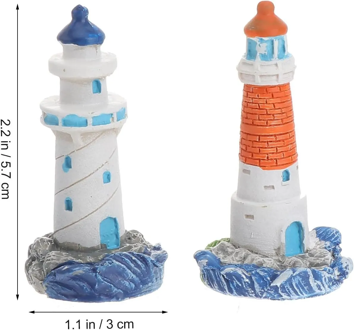 24 Pcs Lighthouse Ornament Miniature Lighthouse Figurines Birthday Statue Ocean Decor Cake Decorating Cake Ornament Mediterranean Style Model