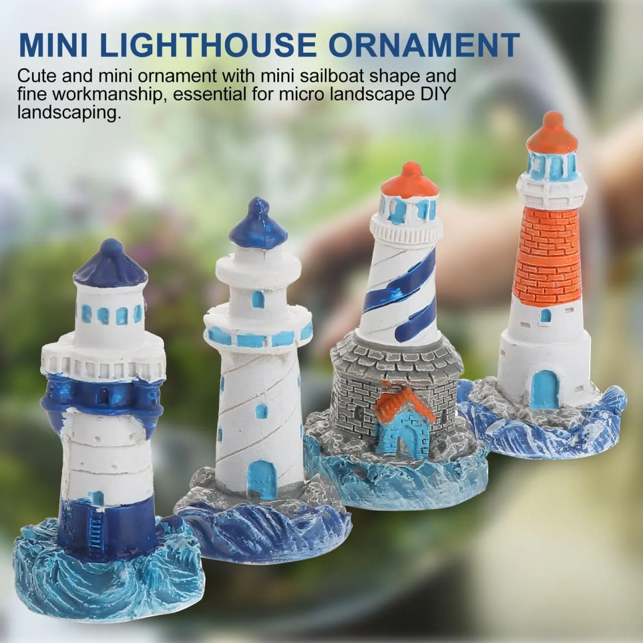 24 Pcs Lighthouse Ornament Miniature Lighthouse Figurines Birthday Statue Ocean Decor Cake Decorating Cake Ornament Mediterranean Style Model