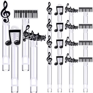 24 Pcs Music Bubble Wands Party Favors Mini Music Note Bubble Bulk Musical Theme Party Toys Supplies for Birthday Student Classroom Gift