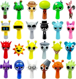 24 Piece Sprunki Toys Game Character Figures Set - 2.0 Inch PVC Sprunky Action Figures for Display, Decor and Adult Collectors