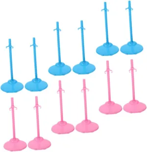 24pcs Doll Support Racks Stable Display Stands for Dolls Action Figures Flat Bottom Design for Dollhouses Collectibles Colors Included