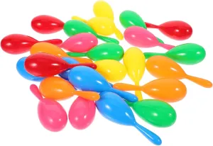 24pcs Mini Maracas for Boy Girl Plastic Percussion Instruments Educational Music Toys for Parties Early Childhood Development Fun Shaker for Boys and Girls