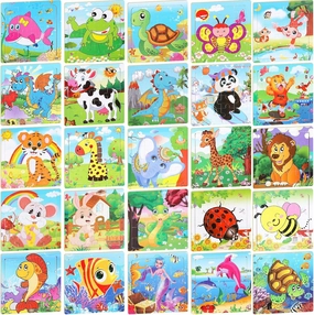 25 Pack Kids Toddler Puzzles Ages 2-4 Wooden Kids Puzzles for Toddlers 16/20 Pieces Wooden Jigsaw Puzzles for Kids 2 3 4 5 Year Old Preschool Puzzles Toy Gift