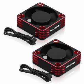 2Pack RC Car Motor Cooling Fan Heatsink 28000RPM Brushless ESC Cooling Fan for RC Car 1/8 1/10 540 550 Motor (Black Red)