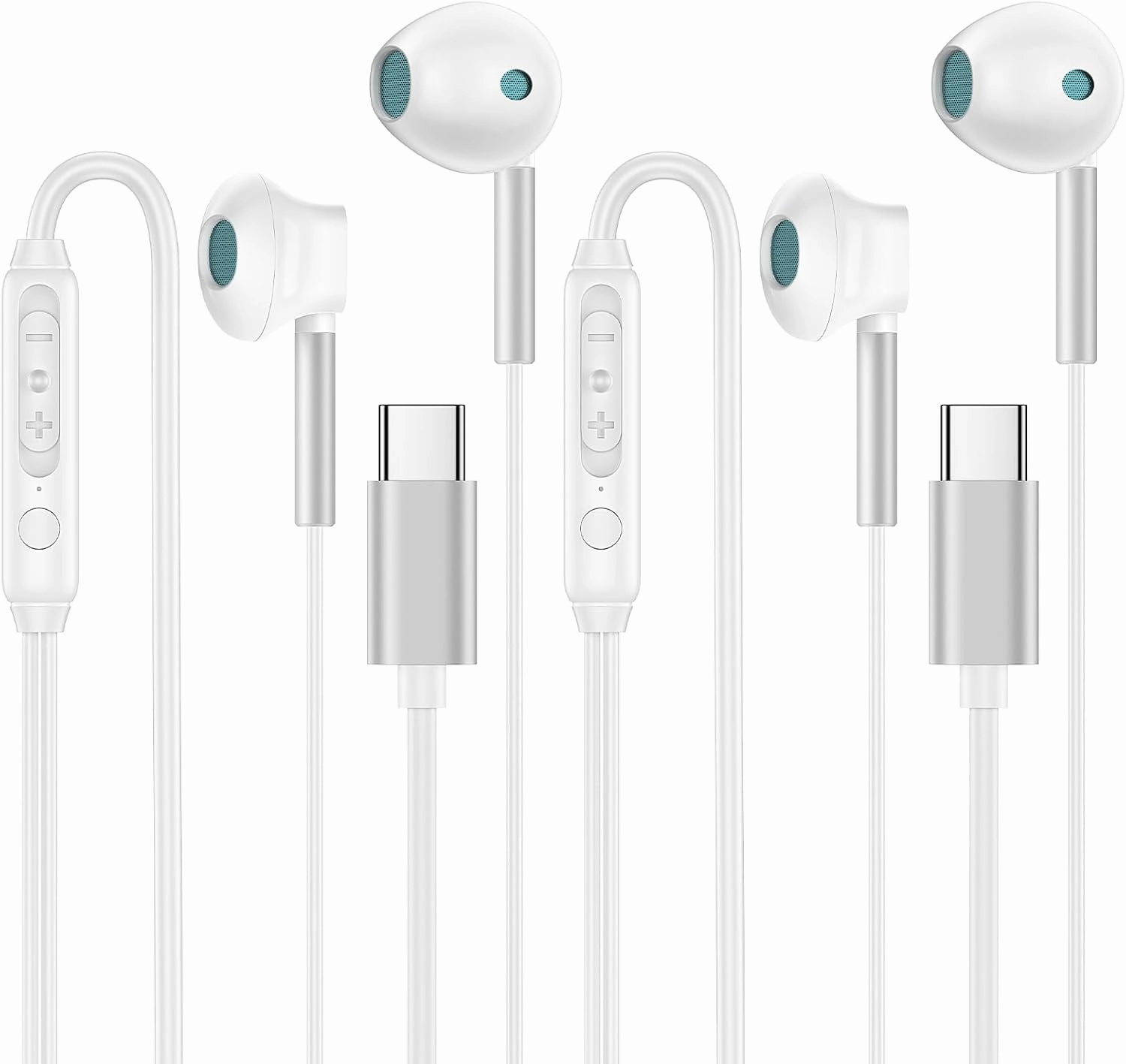 2Pack USB C Headphones for iPhone 16 Pro Max/16/16e/15 Pro/15, Type C Headphones Wired USB C Earbuds with Microphone Volume Control Type C Earphones HiFi Stereo for iPad Pro Air, Samsung S24, Pixel 9