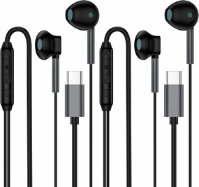 2Pack USB C Headphones Wired for Samsung Galaxy S24Ultra S23FE S22 S21 S20 Note20 A55 A54 A35, USB Type C Wired Earbuds with Mic & Remote Control USB C Earphones for iPhone 16 Pro Max/16 Pro/15