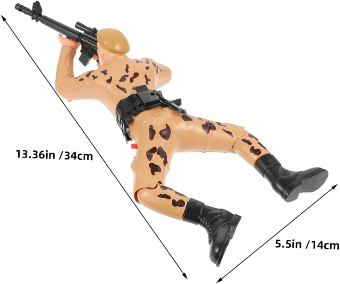 2pcs Soldier Crawling Soldier Army Men Soldiers Army Crawling Soldier Action Figures for Soldier Figure Men Light Brown Plastic
