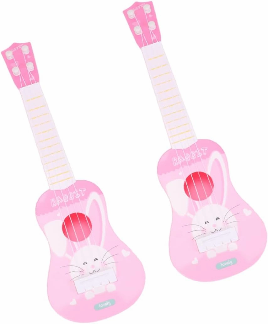 2Pcs Cartoon Simulated Guitar for Early Educational Musical Instrument and Discover Rhythm and Composition Skills